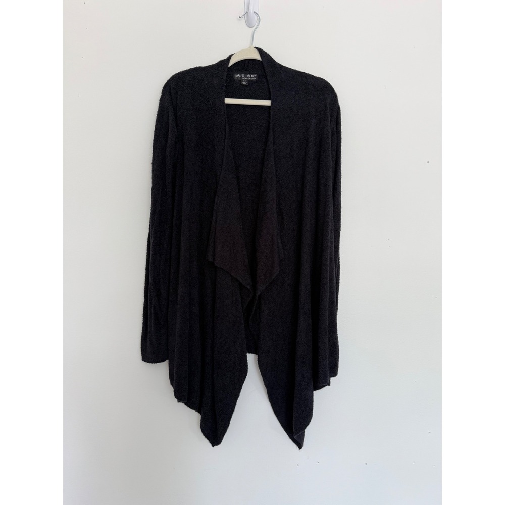 Barefoot Dreams Bamboo Chic Lite Waterfall Black Cardigan Sweater Size S/M‎